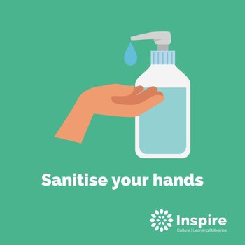 Hand reaching out to use bottle of hand sanitiser