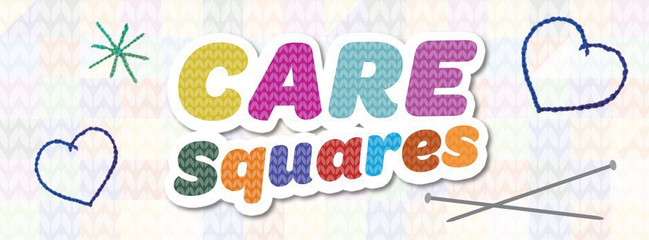 Care Squares banner with illustration blanket in the background
