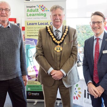 Official reopening of Bilsthorpe Library - John Cottee, Cllr Roger Jackson and CEO Peter Gaw