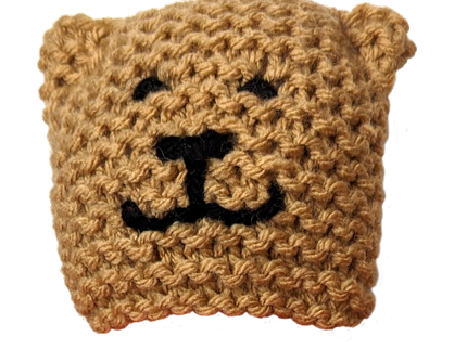 Knitted bear face