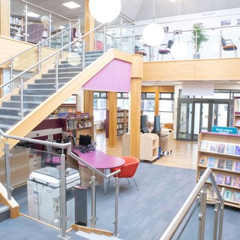 Stapleford library, view from stairs