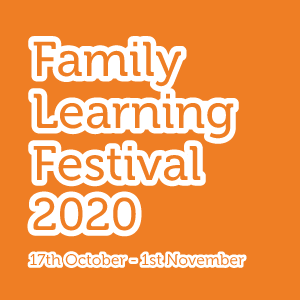 Family Learning Festival 2020 orange logo.