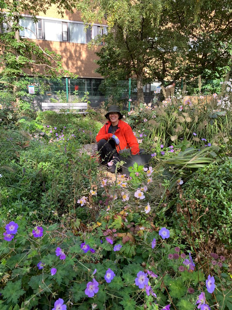 Beth the Gardener volunteering at the Queens Medical Centre garden