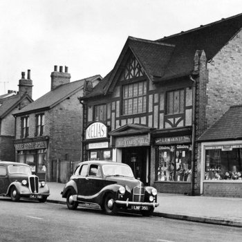 Forest Road Shops and Billiard Hall, New Ollerton, 1950s. Image courtesy of the Inspire Picture Archive and Ollerton Library: