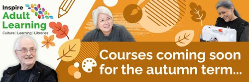 An orange-themed banner promoting Autumn courses coming soon