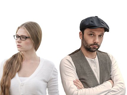 2 people displaying different body language