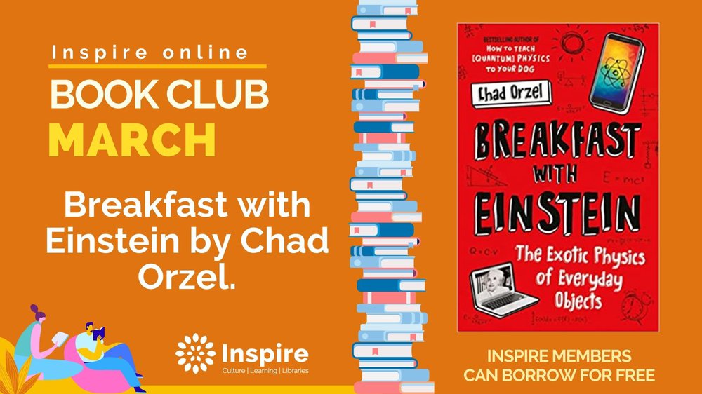 Picture showing March's online book choice of Breakfast with Einstein