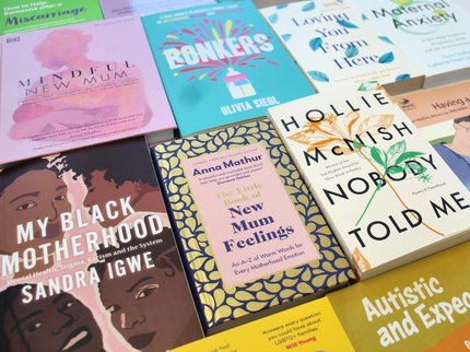 Flatlay of some of the titles included in the Reading Well for families collection