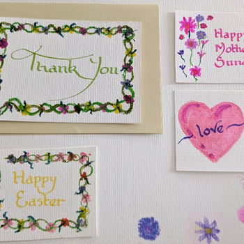 Examples of calligraphy artwork completed by Inspire Learners