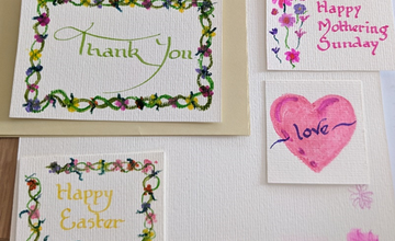 Examples of calligraphy artwork completed by Inspire Learners