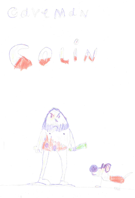 Front cover of a story depicting a caveman with a club