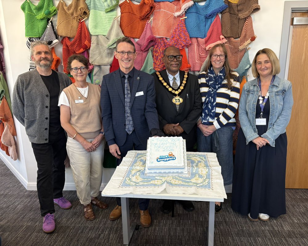 Celebration event with representatives from Inspire, Nottinghamshire County Council, Creative Lives, Trussell and Mansfield Building Society