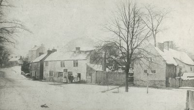 An old black and white image of cottages on the site of the later Skegby Railway Station