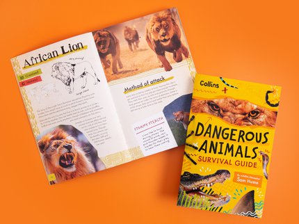 Front cover and page spread for the book 'Dangerous Animals' by Sam Hume