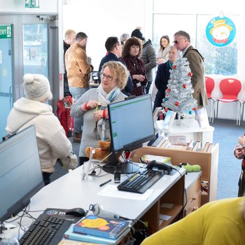 Official reopening of Bilsthorpe Library - customers in the main library