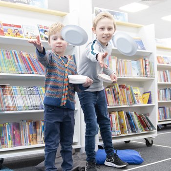 Children taking part in Health Information Week activity