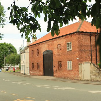 Building with a large door