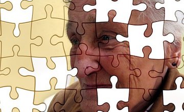 jigsaw with missing pieces of older lady