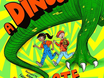 Book Cover for A Dinosaur Ate My Sister by Pooja Puri, Illustrated by Allen Fatimaharan