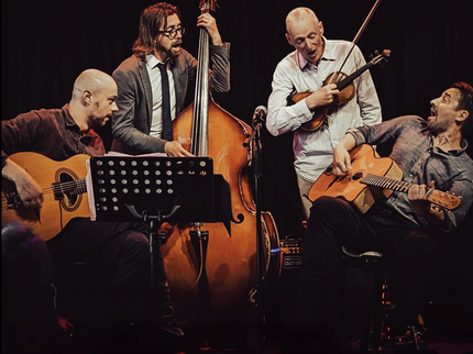 Group photo of the 4 members of the jazz band Dianco