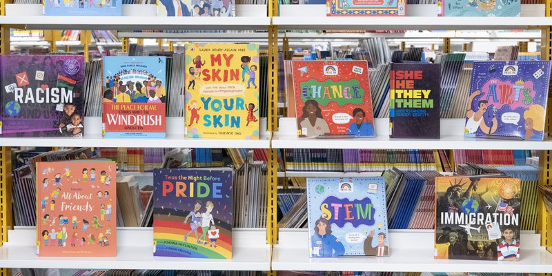 A book shelf at the Education Library Service