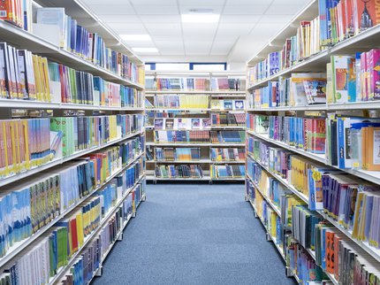 A book shelf at the Education Library Service