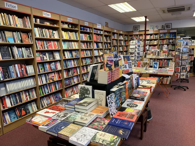 Interior photograph of Five Leaves Bookshop