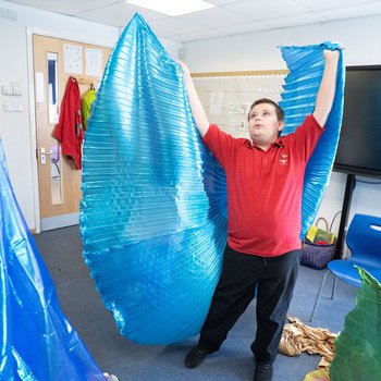 Photo of pupils from Bracken Hill School participating in the I Am A Storyteller workshop