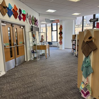 Entering the library gallery