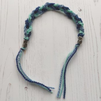 A finger-knit friendship bracelet