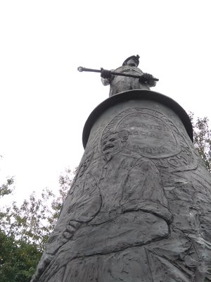 Miner Statue in Hucknall from below