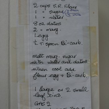 A handwritten recipe