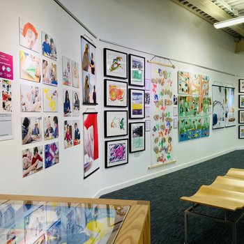 A gallery with art