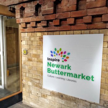 A sign that reads Newark Buttermarket