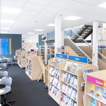 Kirkby in Ashfield Library and Learning Centre newly decorated ground floor with computer access