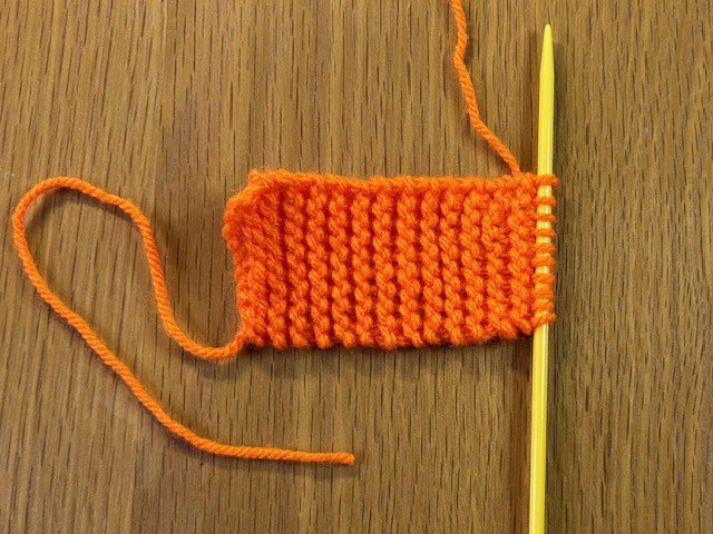 A small knitted rectangle