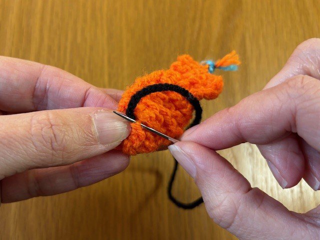 A small stitch in a knitting project