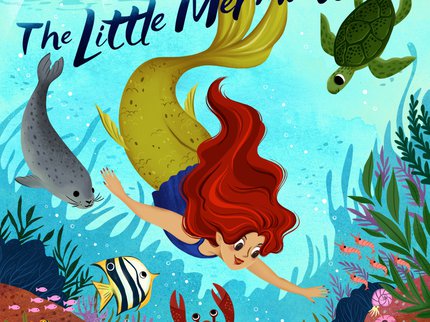 Image of a mermaid with sea creatures