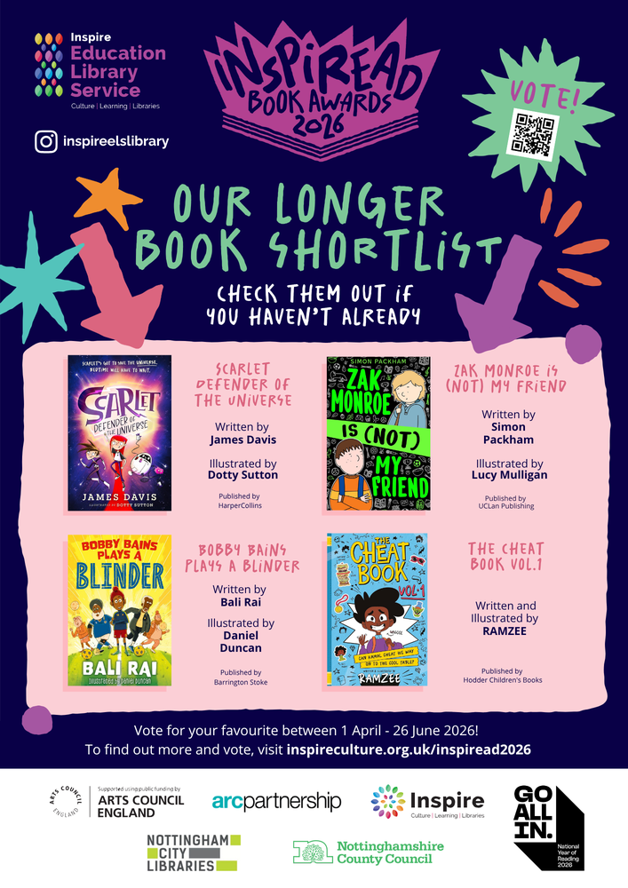 Poster for the longer book category of InspiRead book awards 2026