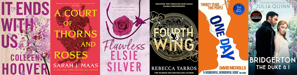 Selection of book covers recommended by BookTok