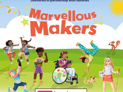 Seven illustrated Marvellous Maker characters titled Summer Reading Challenge 2024 and with logos