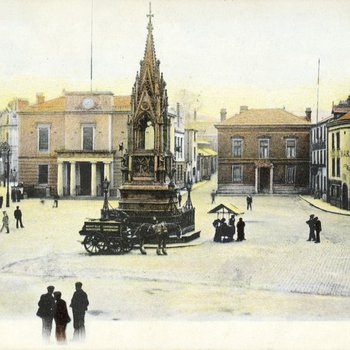Image of Mansfield Market Place taken around1900