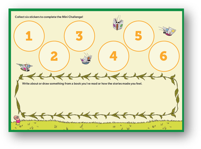 The inside of a Story Garden Mini Challenge folder