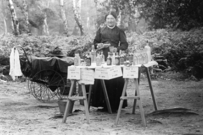 Archive image of a woman working on a stall