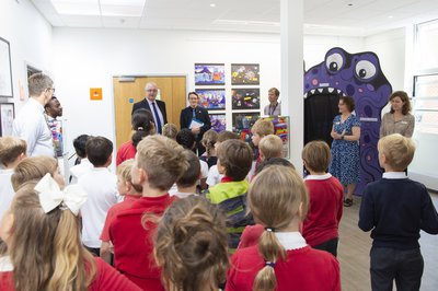 Peter Gaw with local school children