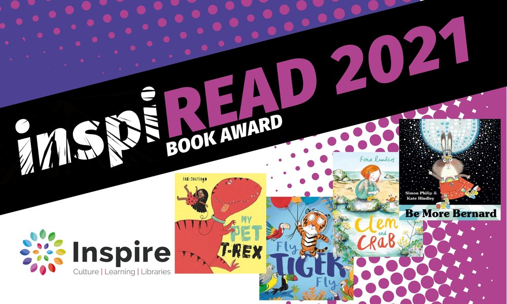 InspiREAD2021 banner featuring front cover images of shortlisted picture books