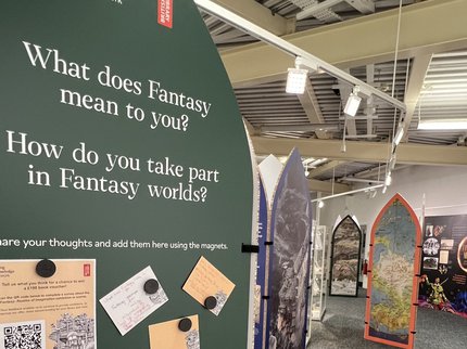 A Fantasy Exhibition panel asking the question What does Fantasy mean to you?