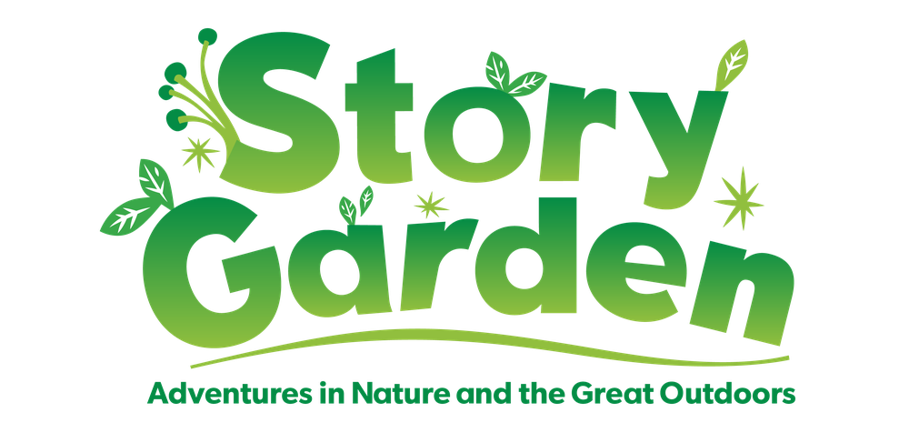Story Garden logo lettering includes leaves