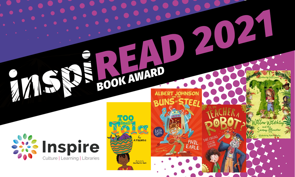 InspiREAD2021 banner featuring front cover images of shortlisted shorter books