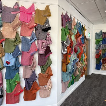 Exhibition wall at Mansfield Central Library